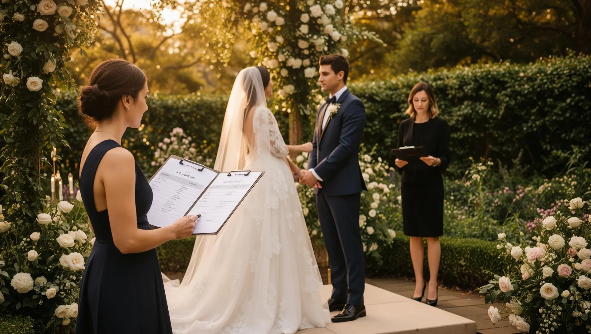 Outdoor wedding ceremony set up by Hello Love wedding day coordinator Sara Ward
